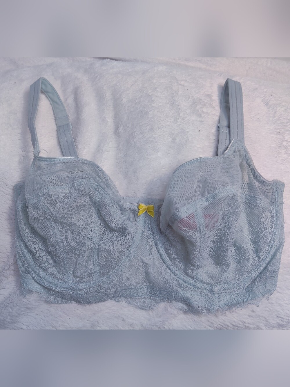 Cleo by Panache 38I 38G UK Blue Lace Balconette Underwire Bra 9351 Unlined - Picture 10 of 10